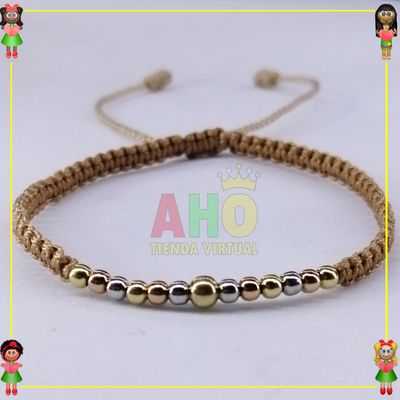 Pulsera Tejida Macrame Oro18k