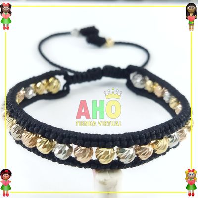 Pulsera Tejida Macrame Oro18k
