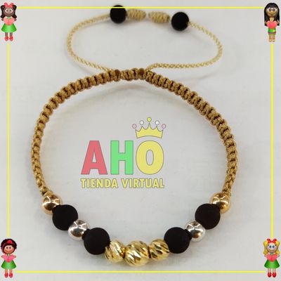 Pulsera Tejida Macrame Oro18k