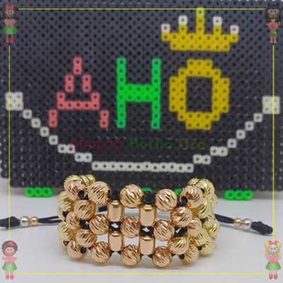 Pulsera Tejida Macrame Oro18k