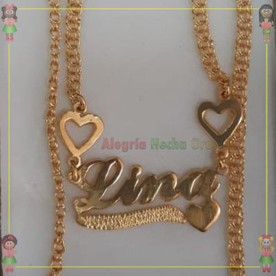 Cadena Dama letras Oro18K