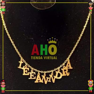 Cadena Dama letras Oro18K