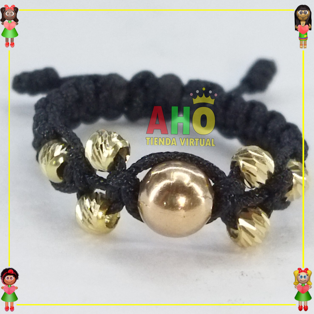 Anillo Tejido en Macramé con Oro 18K