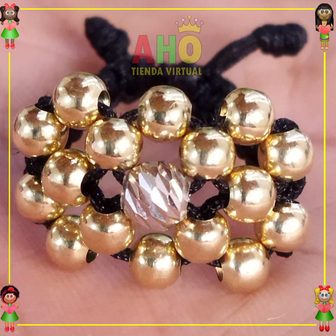 Anillo Tejido en Macramé con Oro 18K