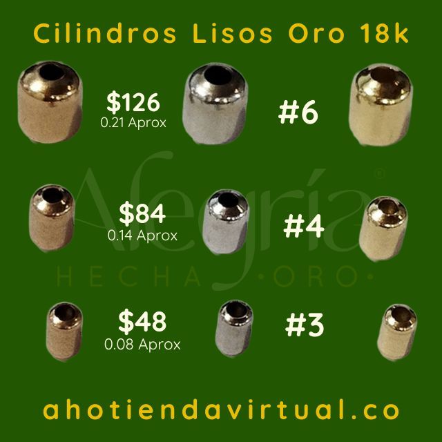 Cilindros Lisos Oro18k