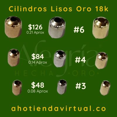 Cilindros Lisos Oro18k