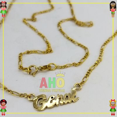 Cadena Dama letras Oro18K