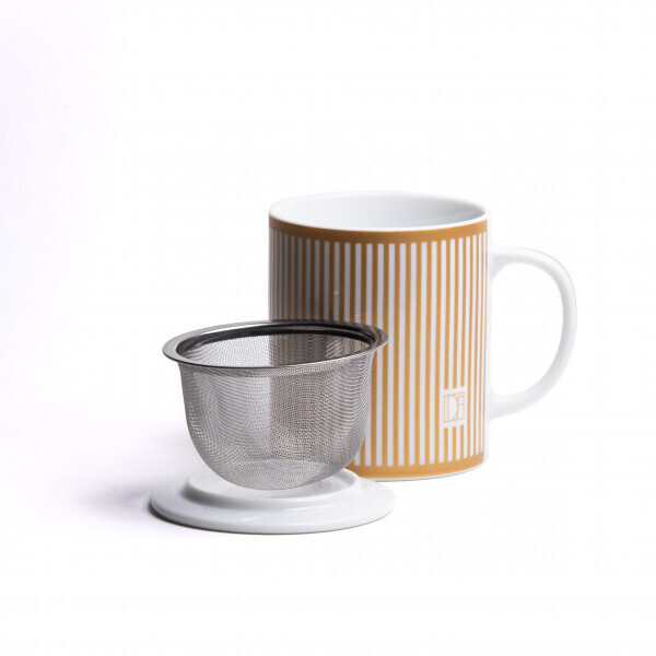 Tisanière individuelle transparente (0,43L)et filtre inox - Porcelaine
