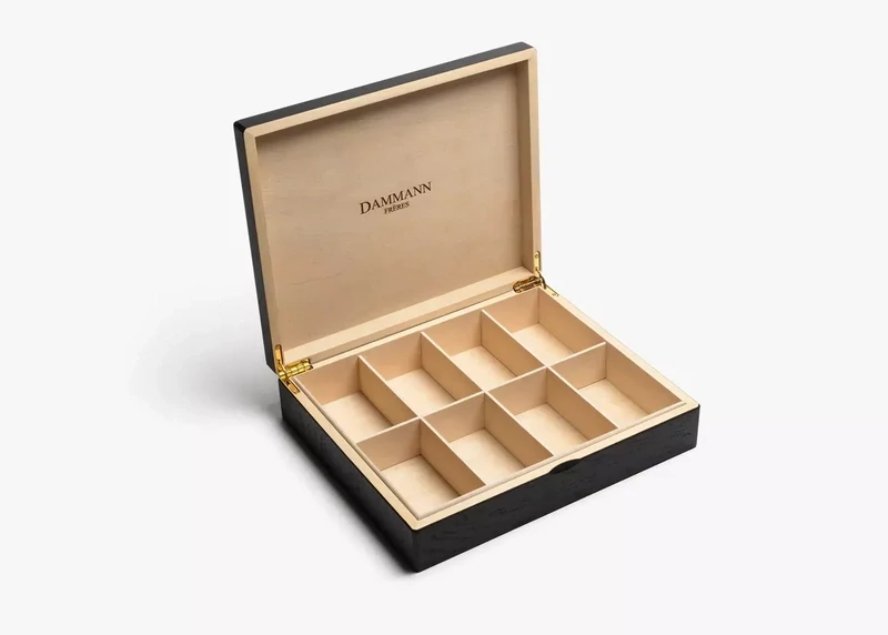 COFFRET BOIS NOIR  POUR 48 SACHETS - VIDE