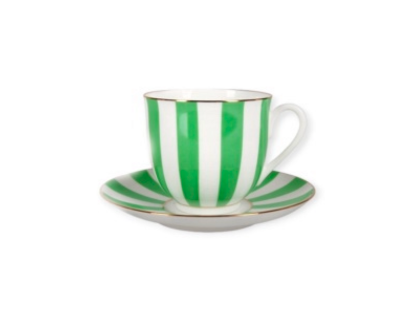 Tasse à rayures Lily - vert - Porcelaine de Saint-Petersbourg