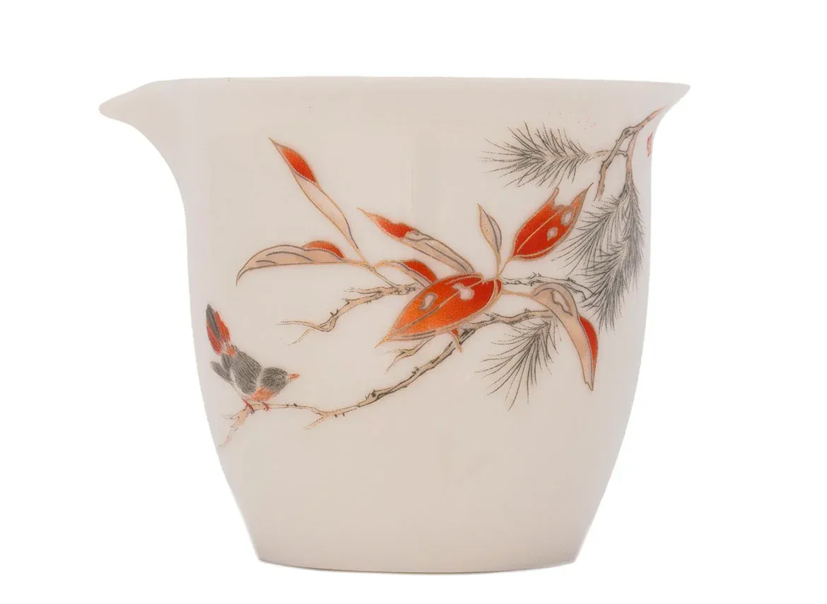 Gongdaobei blanc & feuilles en porcelaine, 180 ml