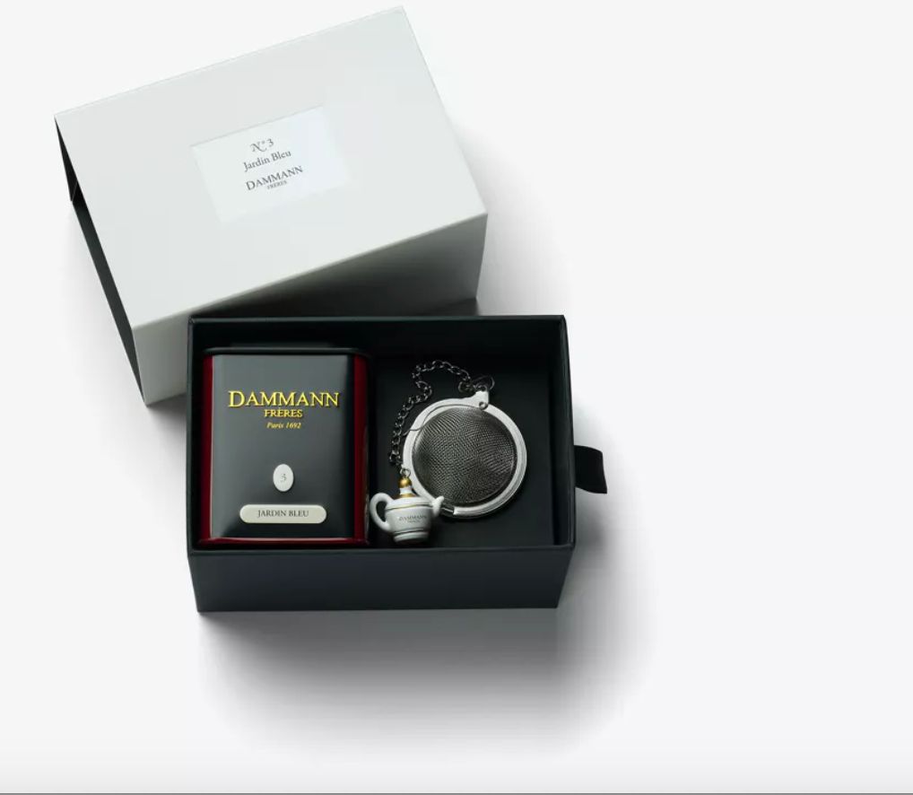 COFFRET JARDIN BLEU - 1 boîte métal + 1 infuseur