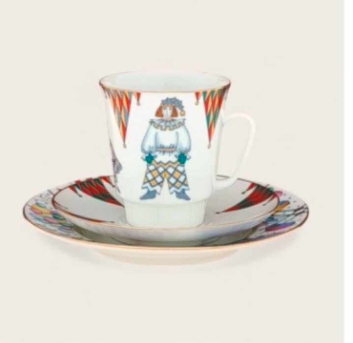 Tasse - collection Ballet (3 pces) - Pétrouchka - Porcelaine de St Petersbourg