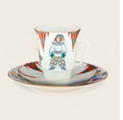 Tasse - collection Ballet (3 pces) - Pétrouchka - Porcelaine de St Petersbourg