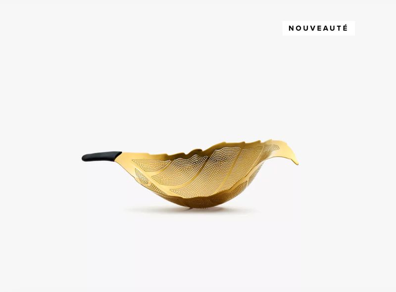 LEAF - INFUSEUR - PASSE-THÉ INOX FINITION DORÉE