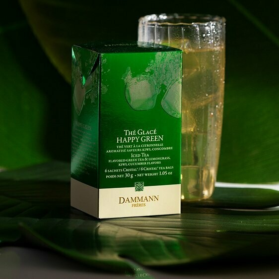 THÉ GLACÉ HAPPY GREEN - BOÎTE DE 6 SACHETS - DAMMANN FRÈRES