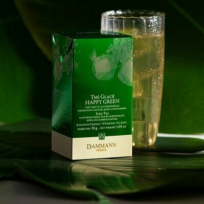 THÉ GLACÉ HAPPY GREEN - BOÎTE DE 6 SACHETS - DAMMANN FRÈRES THÉ GLACÉ HAPPY GREEN - BOÎTE DE 6 SACHETS - DAMMANN FRÈRES