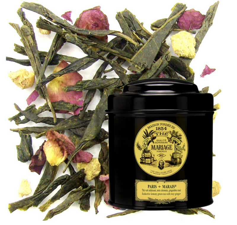 PARIS-MARAIS® Thé vert - Jardin Premier* note citronnée & gingembre rosé - Boîte de 100g