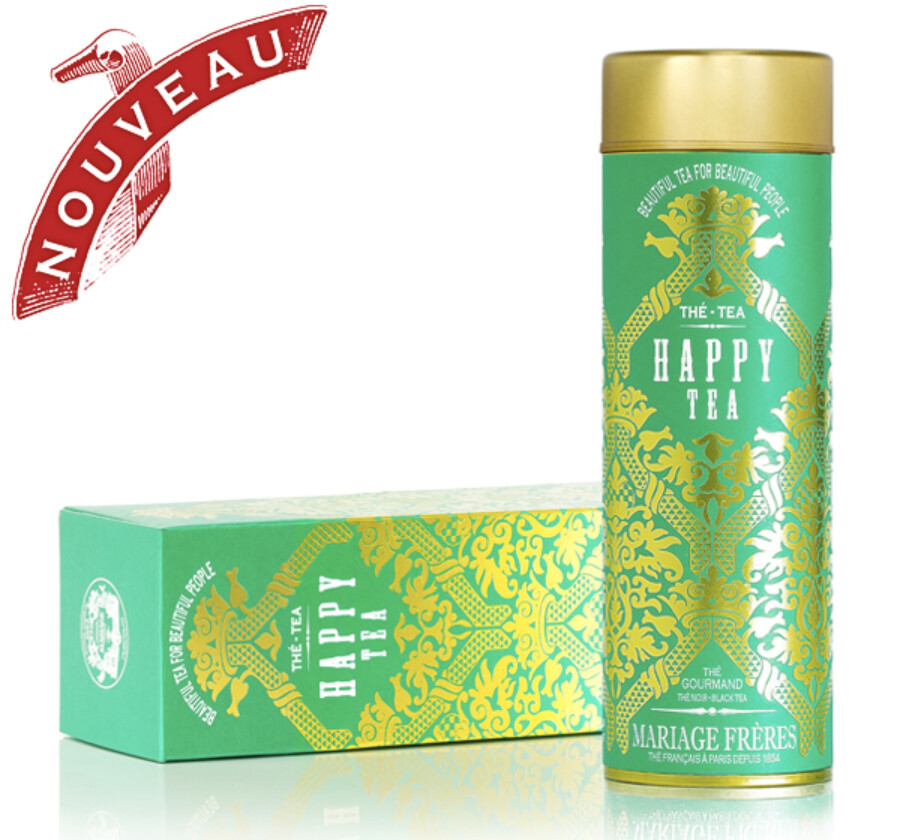 HAPPY TEA® Thé noir gourmand - yuzu, pétales de rose & note de guimauve - Flacon de 90g