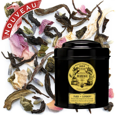 THÉ NOIR - PARIS-LONDON® Thé noir & thé blanc bouquet cordial de rose & de lavande