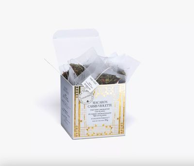 Thé vert - MACARON CASSIS VIOLETTE - Boîte de 25 sachets crystal Thé vert - MACARON CASSIS VIOLETTE - Boîte de 25 sachets crystal
