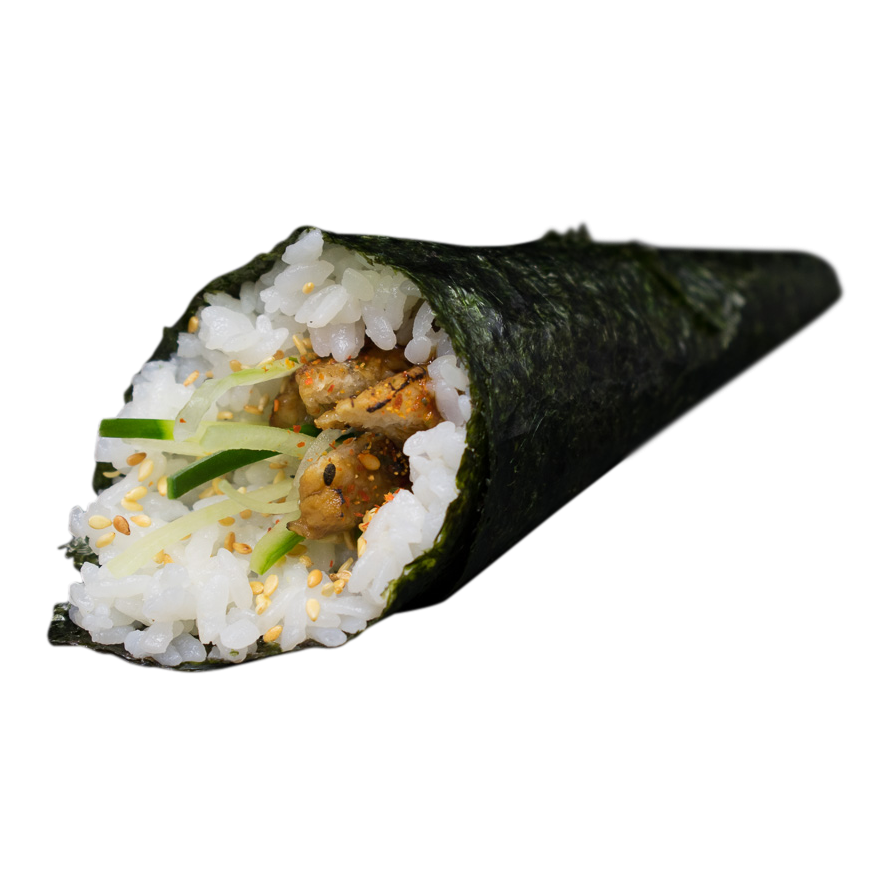 Handroll Unagi: paling, komkommer, sesam, teriyaki