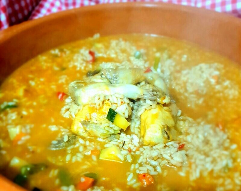 Arroz a la cazadora.