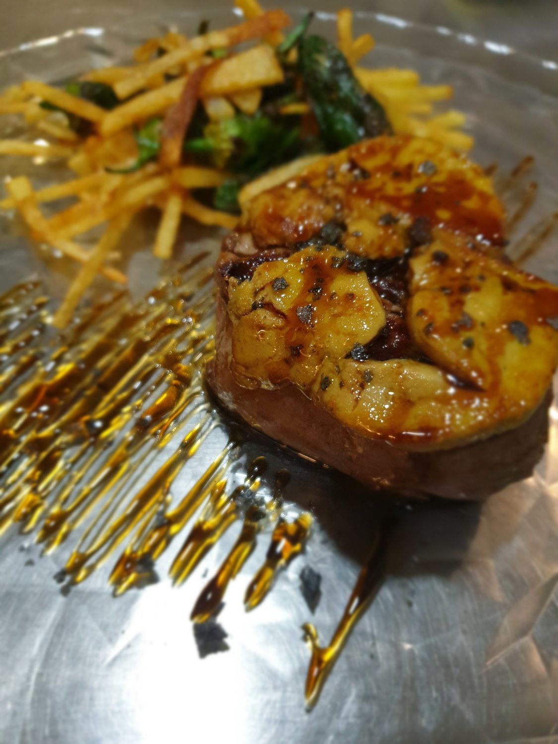 Solomillo de ternera al foie.