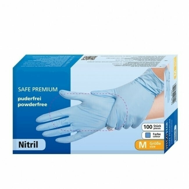 Nitril-Handschuhe SAFE PREMIUM, blau, puderfrei, 100 Stück