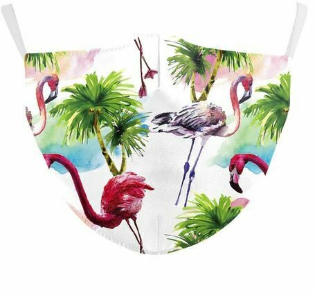 Community Maske Flamingo mit Palmen Erwachsene