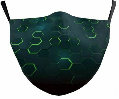Community Maske Hexagon Dunkelblau/Grün Erwachsene