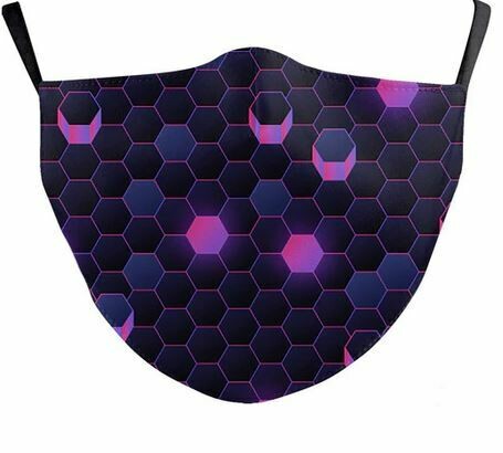 Community Maske Hexagon Dunkelblau/Pink Erwachsene