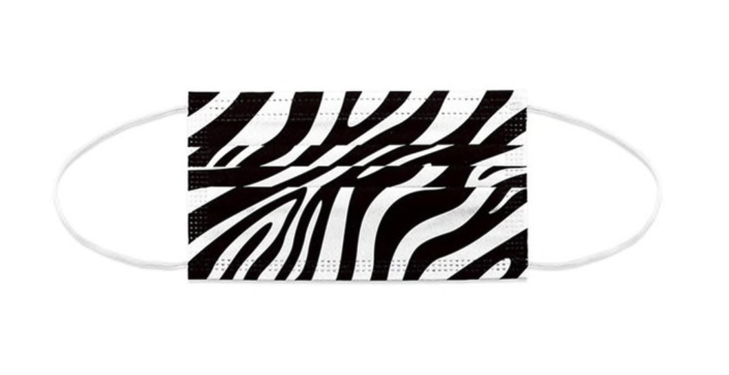 Mundnasen-Schutz 3-lagig Zebra nature - 10 Stück