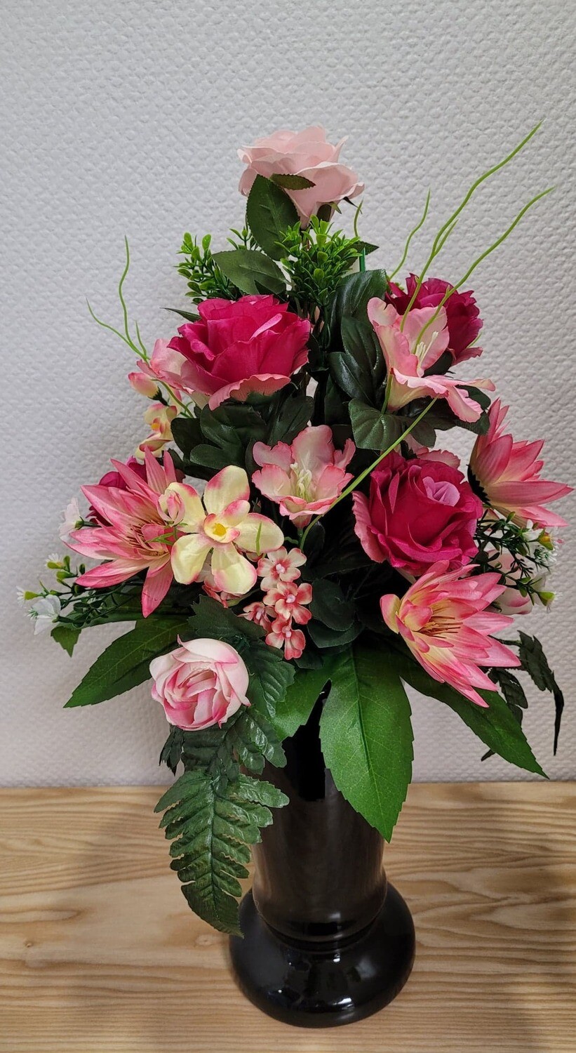 Bouquet Deuil Artificiel Rose