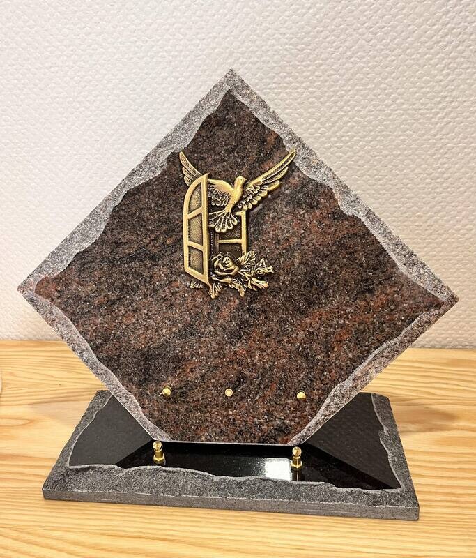 Plaque mortuaire 30x30+socle
