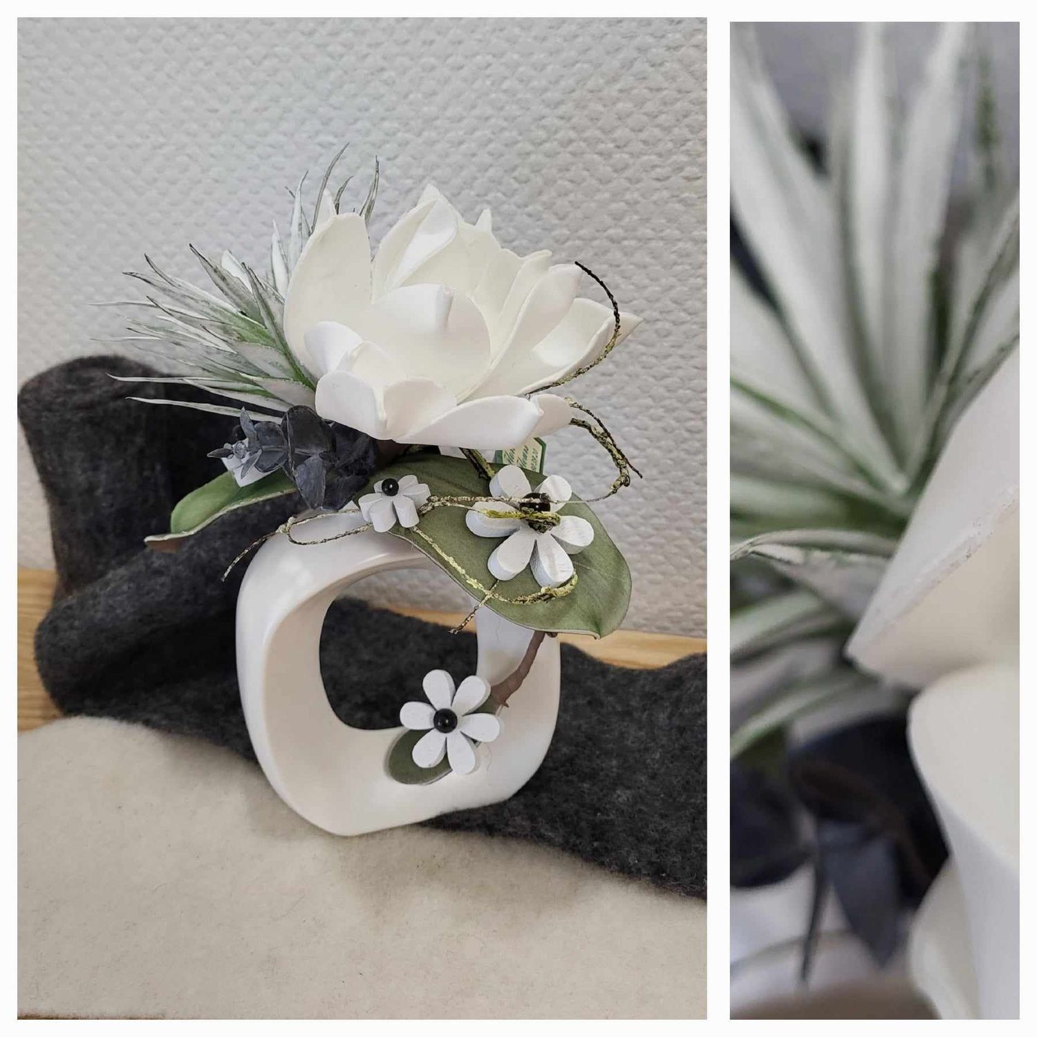 Composition sec et soie noir et blanc