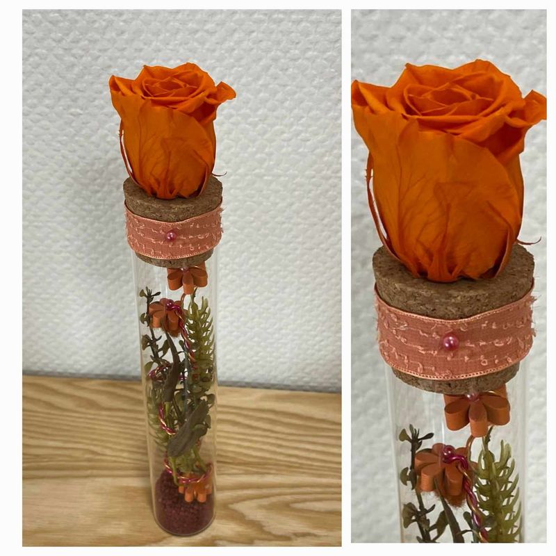 Composition rose eternelle orange
