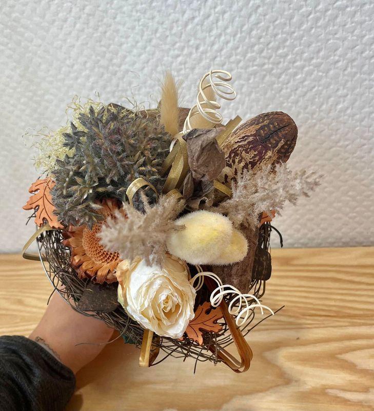 Bouquet sec et soie