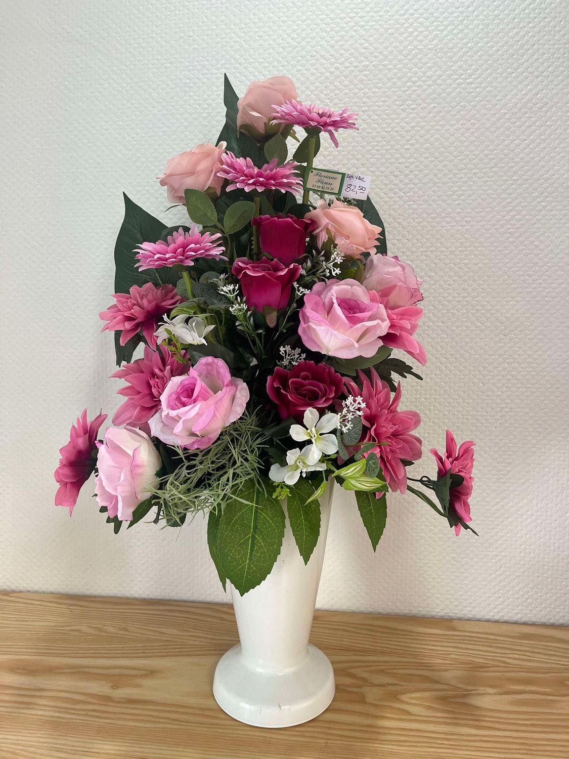 Bouquet vase en fleurs artificielles