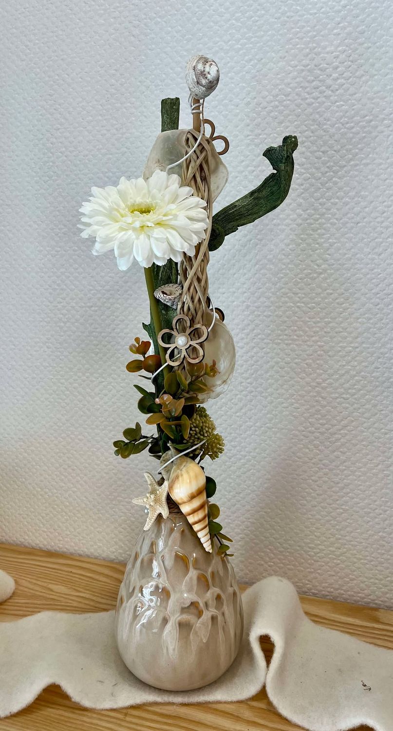 Composition sec et soie coquillage