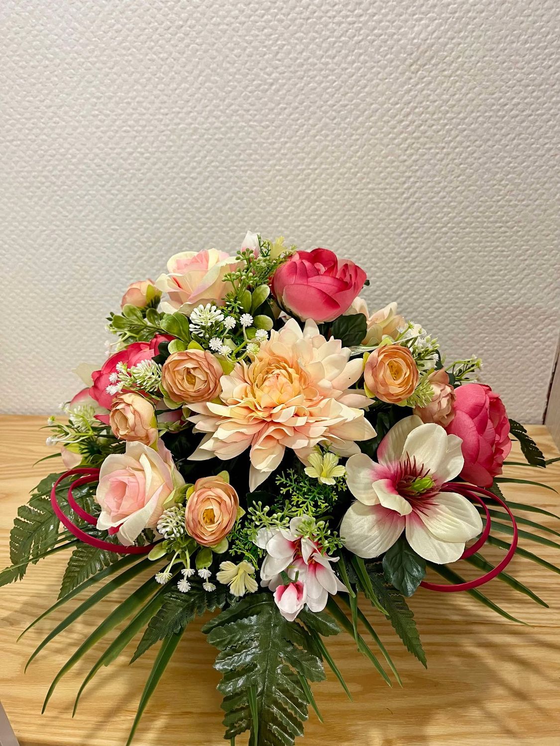 Coussin de fleurs artificielle