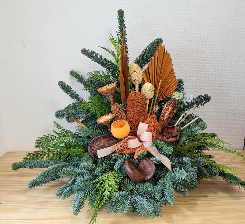 Arrangement forestier couleur orange en sapin alsacien