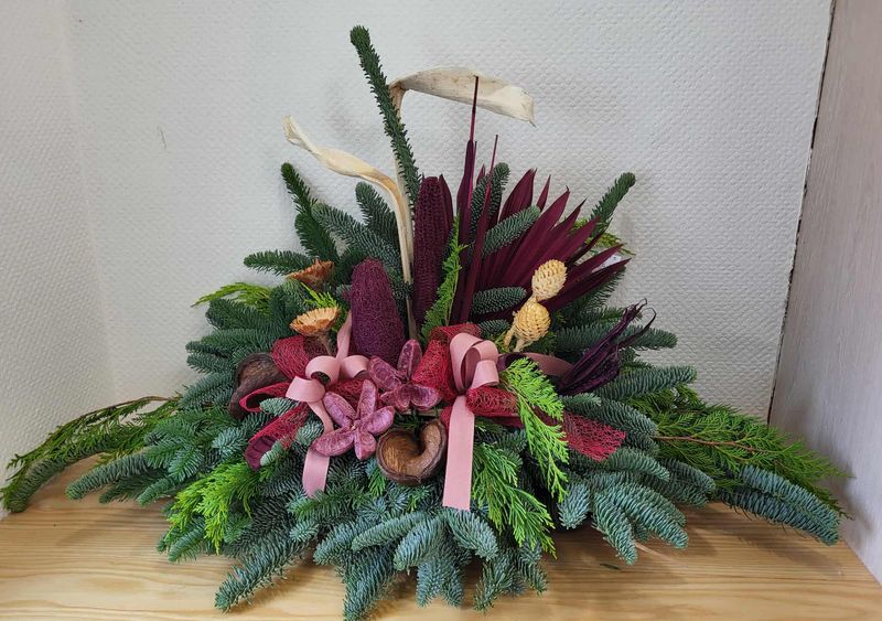 Arrangement forestier couleur rose en sapin alsacien