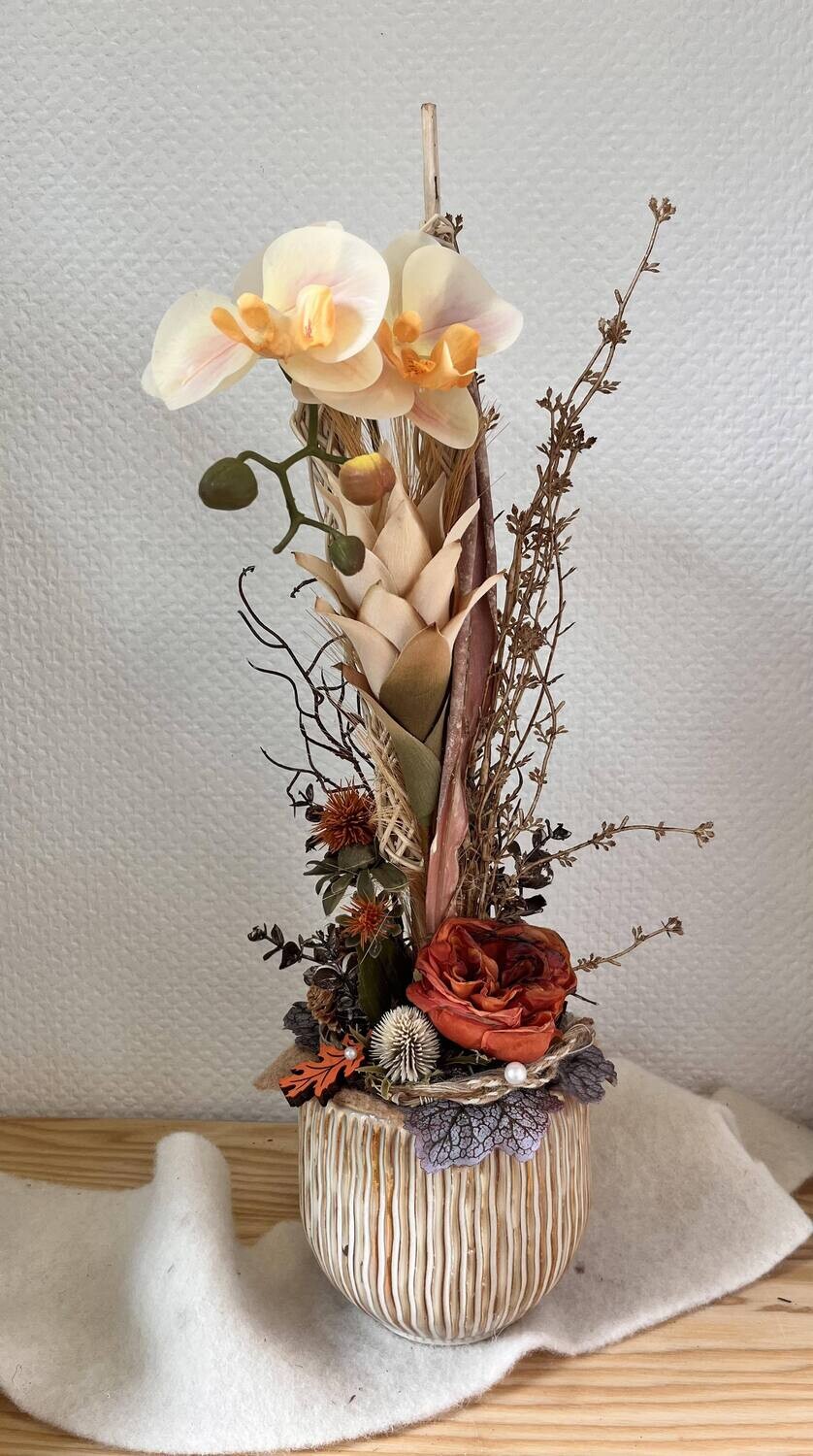 Composition sec et soie chocolat/beige