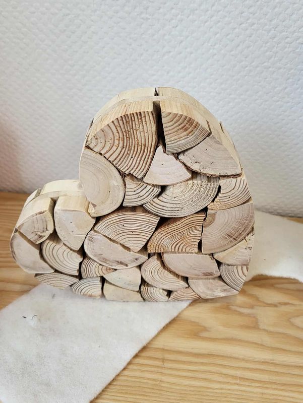 Coeur bois à poser 28cm