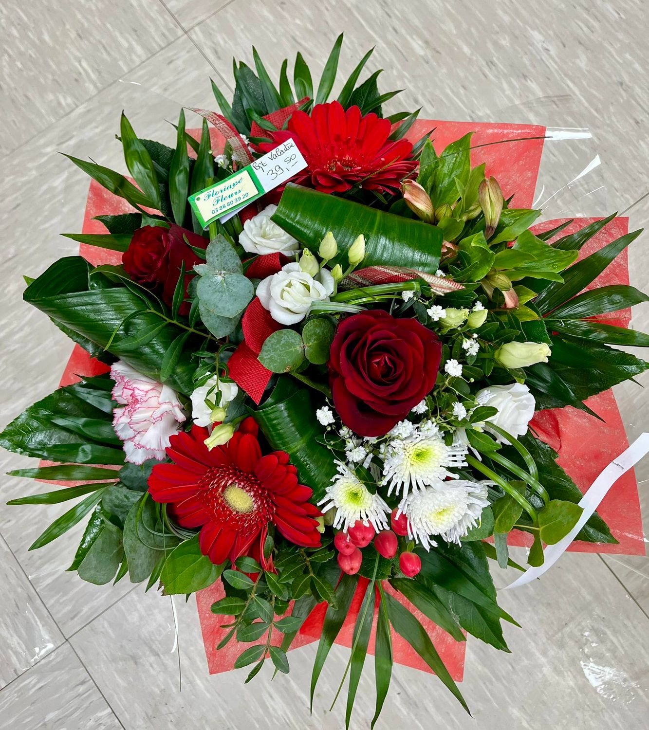 Bouquet Valentine rouge et blanc