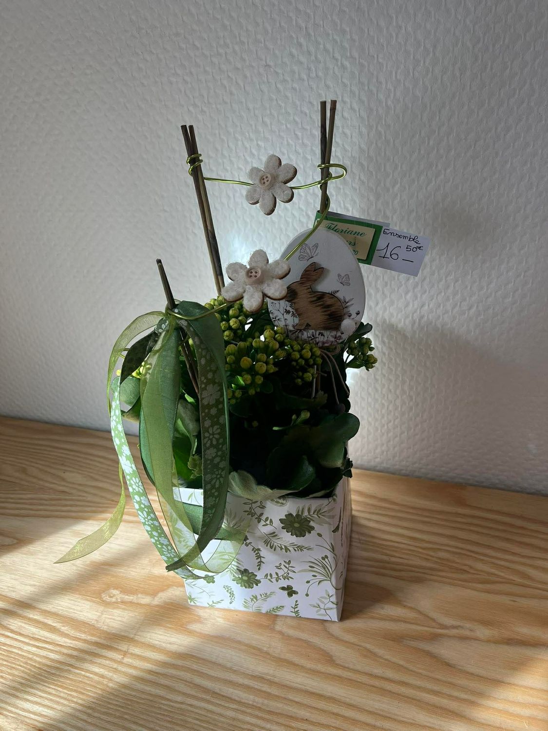 Kalenchoé blanc décoré