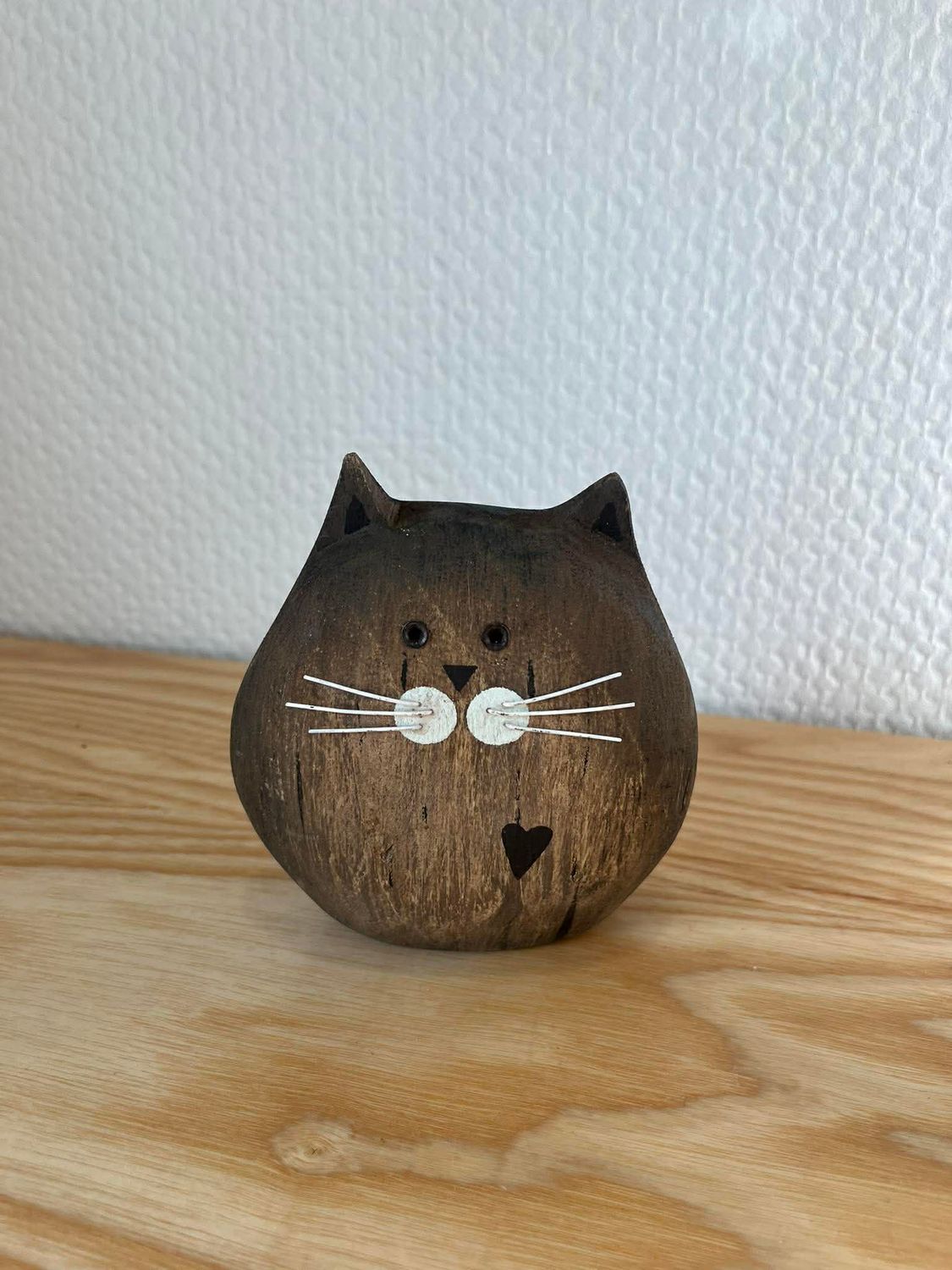 Chat bois à poser grand modèle 12cm