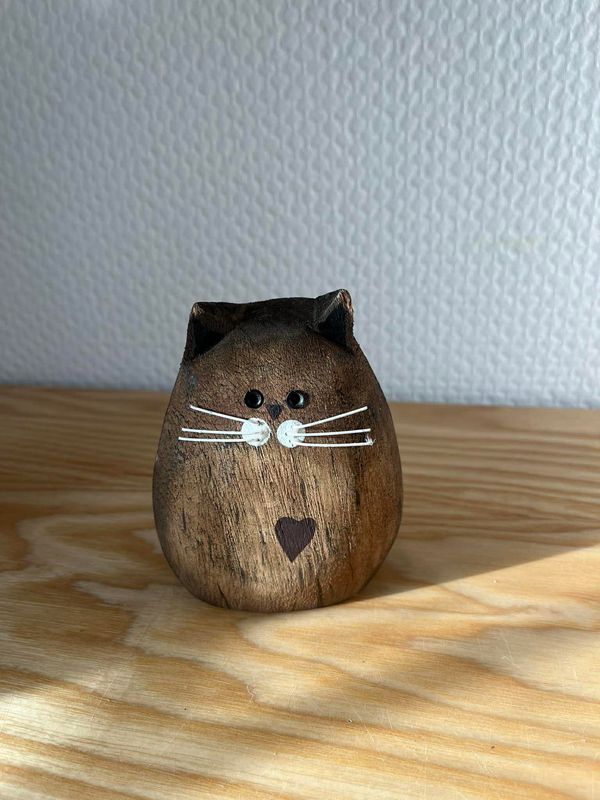 Chat en bois à poser petit modèle