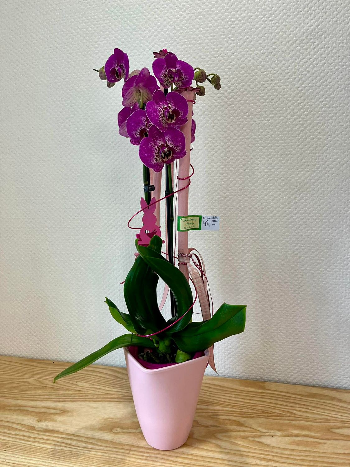 Orchidée rose décorée